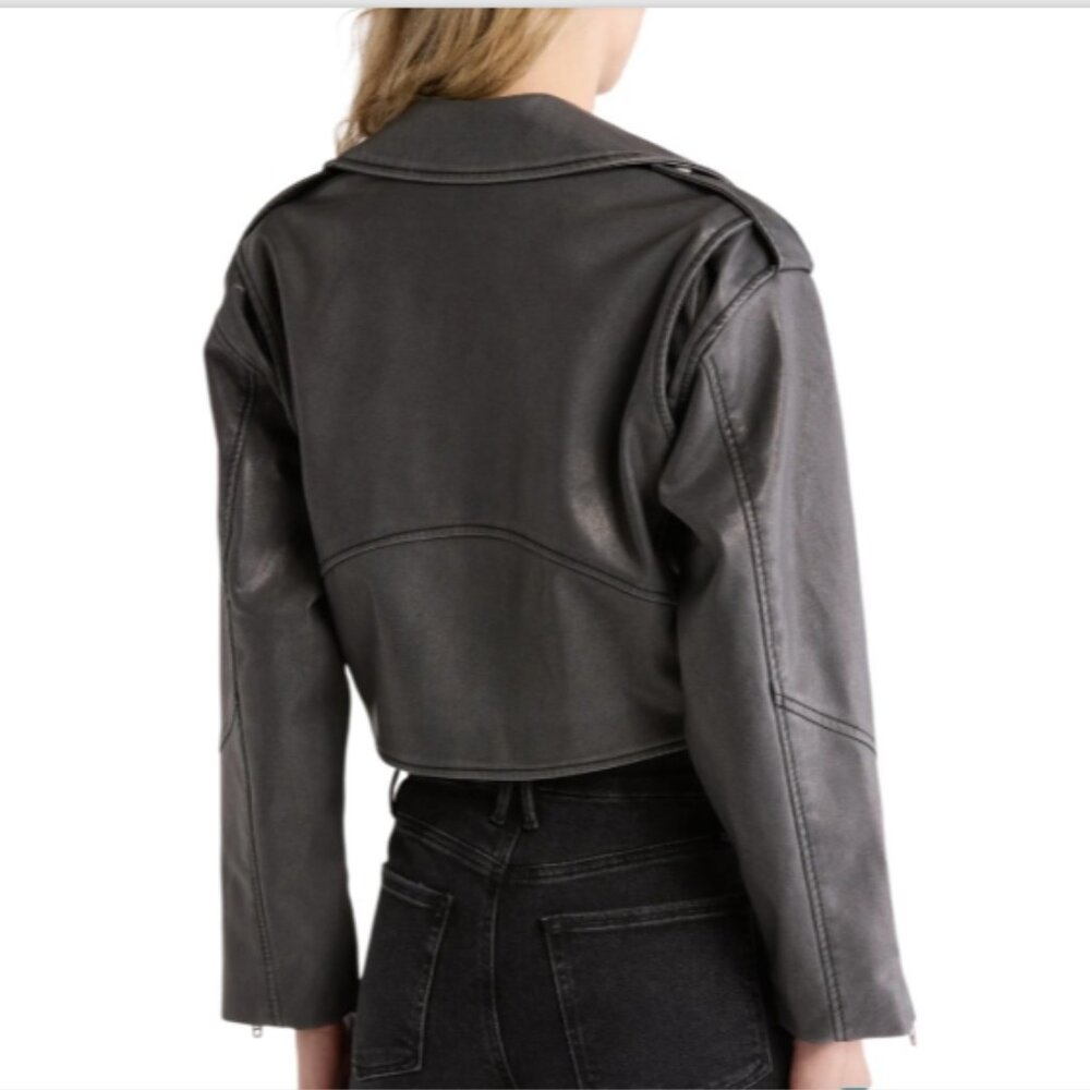 Blank NYC Faux Leather Crop Moto Belted Jacket - Picture 2 of 15